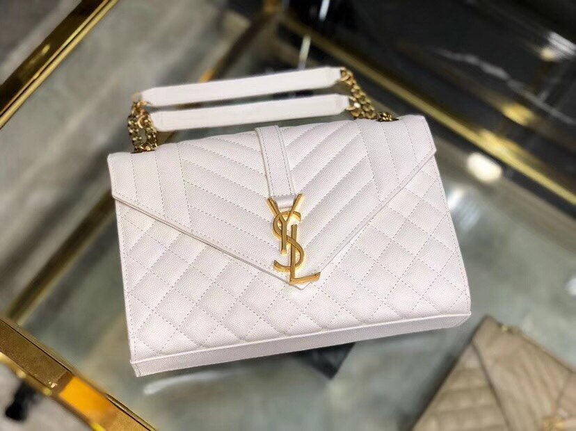 YSL ENVELOPE MEDIUM BAG IN MIX MATELASSÉ GRAIN DE POUDRE EMBOSSED LEATHER