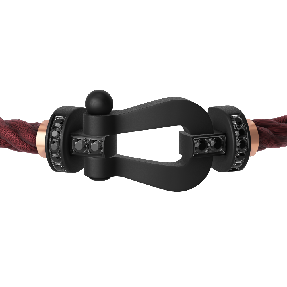 FRED FORCE 10 BRACELET BLACK TITANIUM AND BLACK DIAMONDS LARGE MODEL