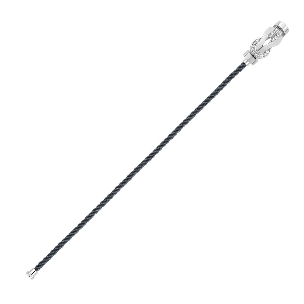 FRED CHANCE INFINIE BRACELET Stainless steel and gold plating WHITE GOLD AND DIAMONDS MEDIUM MODEL