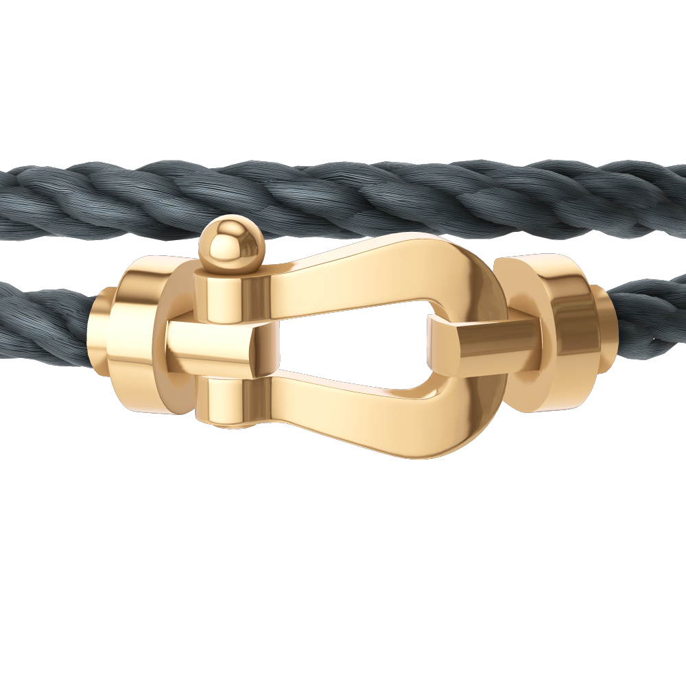 FRED FORCE 10 BRACELET Stainless steel and gold plating YELLOW GOLD LARGE MODEL