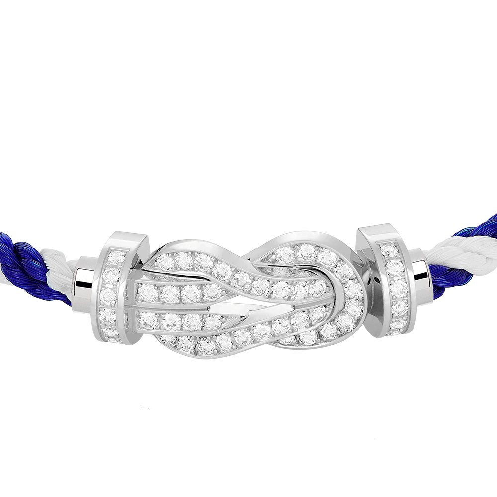 FRED CHANCE INFINIE BRACELET Stainless steel and gold plating WHITE GOLD AND DIAMONDS LARGE MODEL