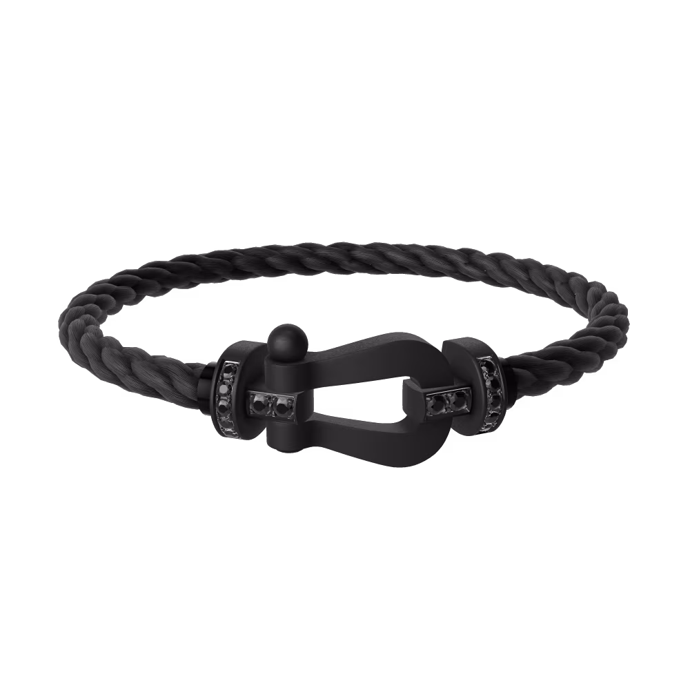 FRED FORCE 10 BRACELET BLACK TITANIUM AND BLACK DIAMONDS LARGE MODEL
