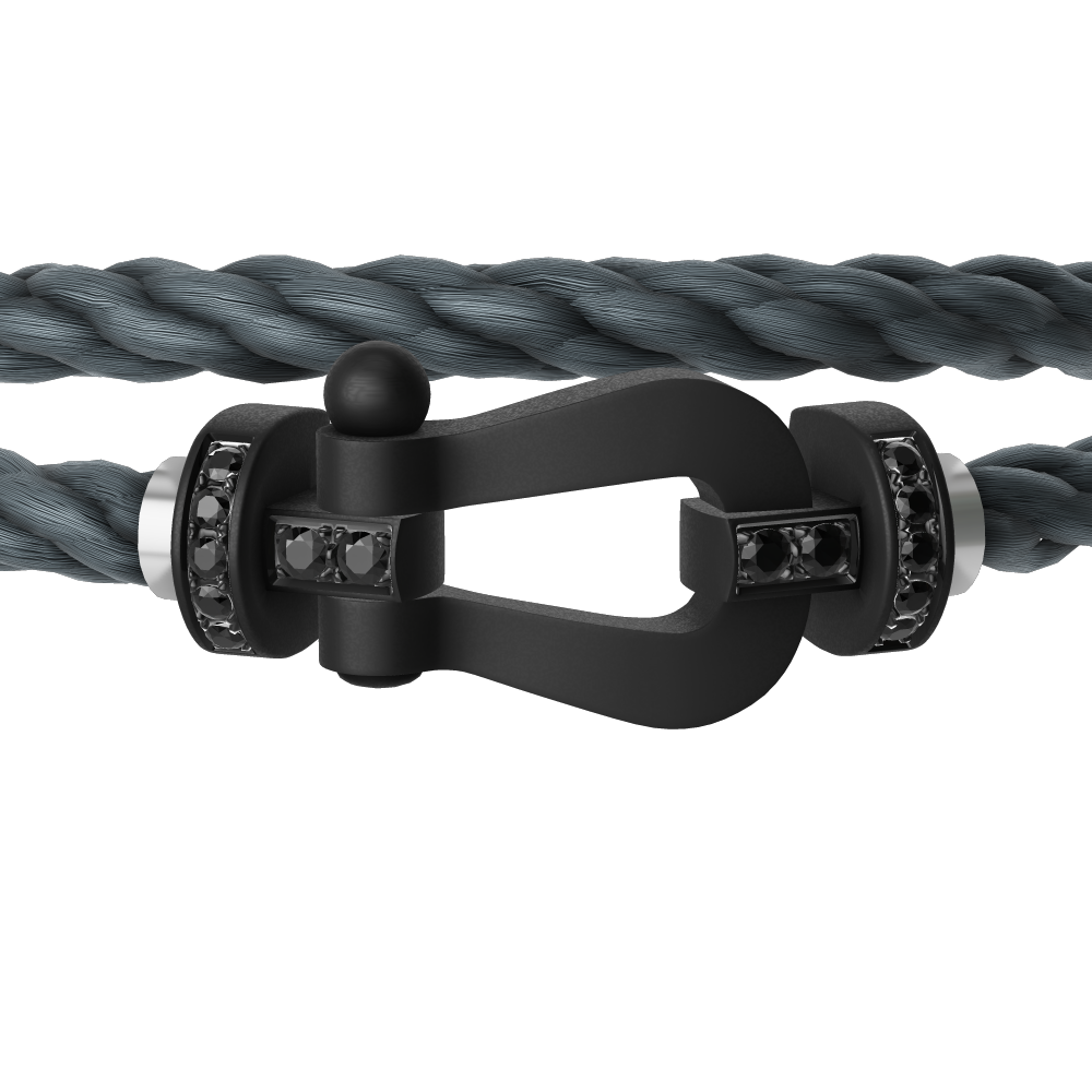FRED FORCE 10 BRACELET BLACK TITANIUM AND BLACK DIAMONDS LARGE MODEL