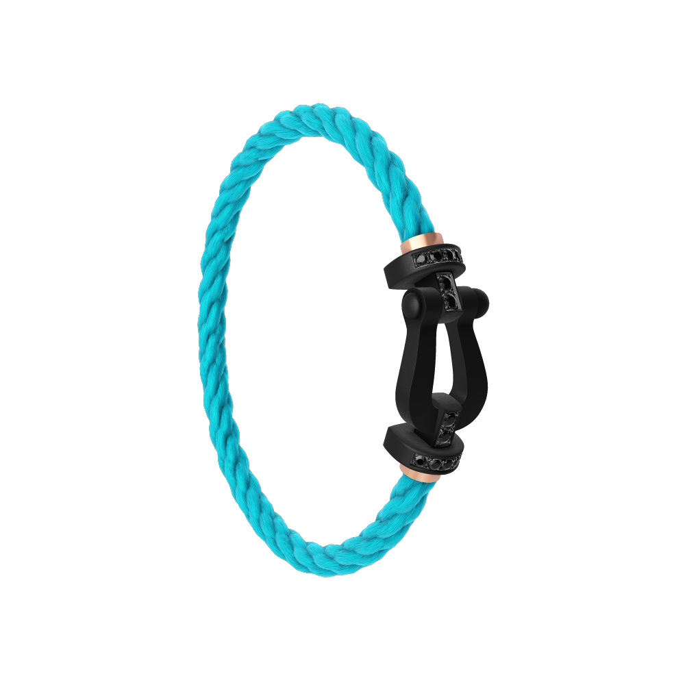 FRED FORCE 10 BRACELET BLACK TITANIUM AND BLACK DIAMONDS LARGE MODEL