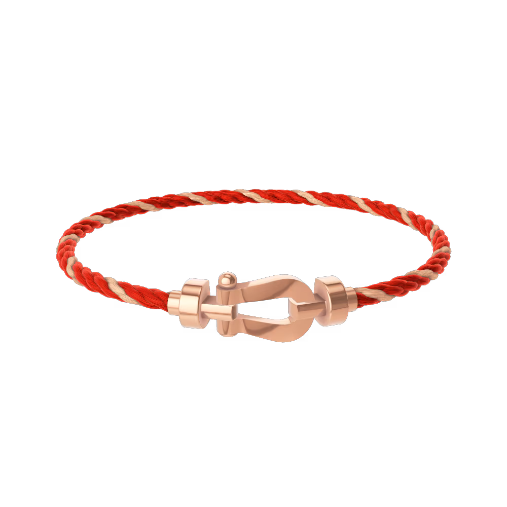 FRED FORCE 10 BRACELET Stainless steel and gold plating PINK GOLD MEDIUM MODEL