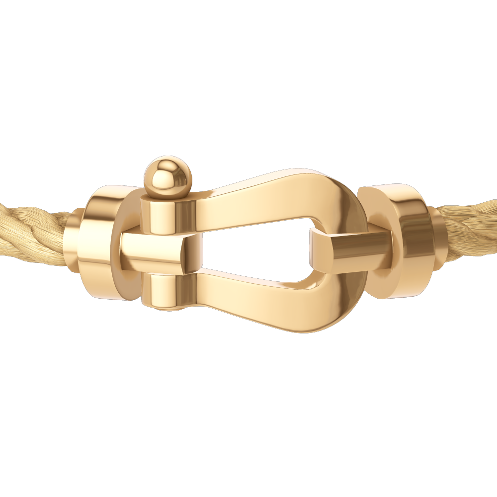 FRED FORCE 10 BRACELET Stainless steel and gold plating YELLOW GOLD LARGE MODEL