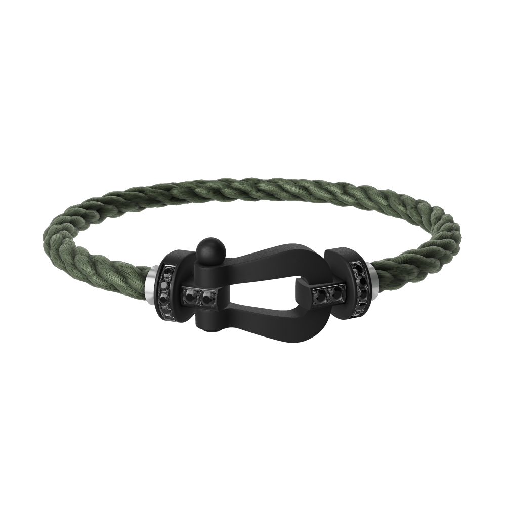 FRED FORCE 10 BRACELET BLACK TITANIUM AND BLACK DIAMONDS LARGE MODEL