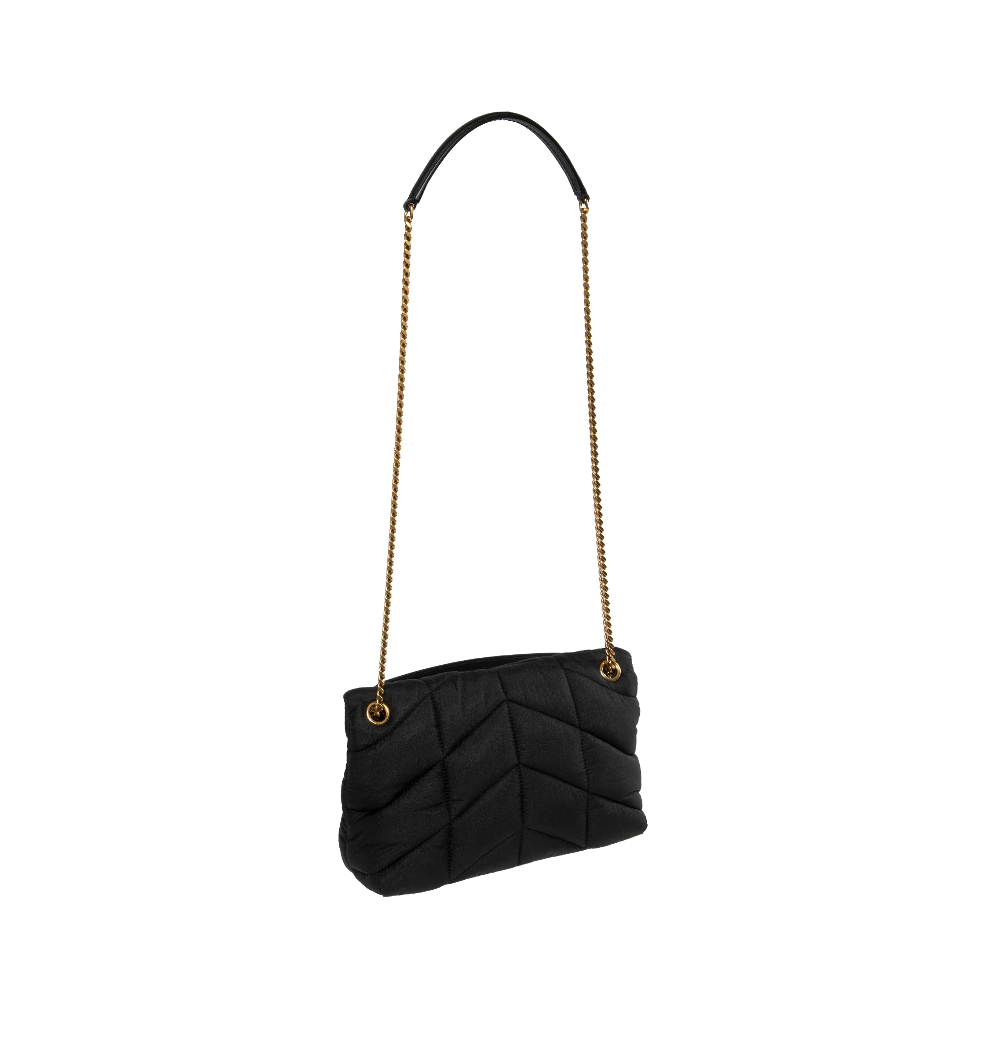 PUFFER SMALL NYLON AND LEATHER BAG
