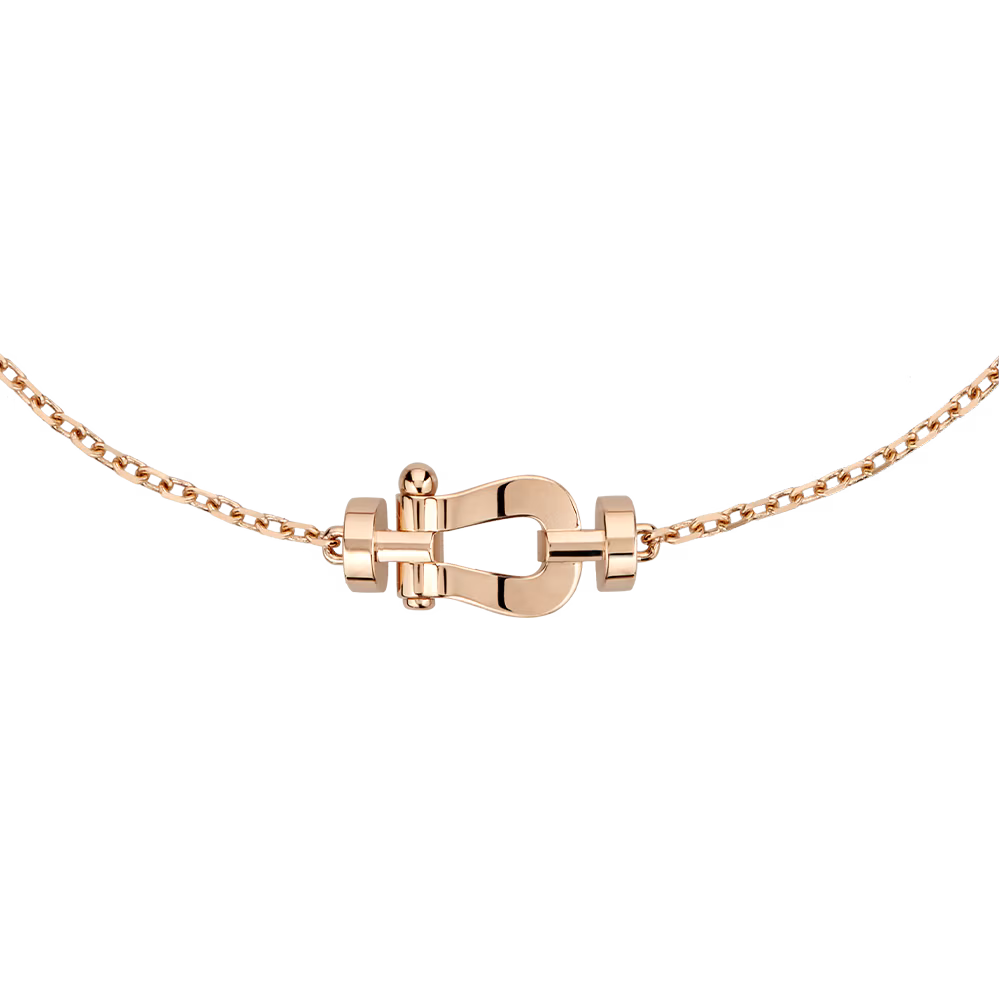 FRED FORCE 10 BRACELET XS MODEL Stainless steel and gold plating PINK GOLD