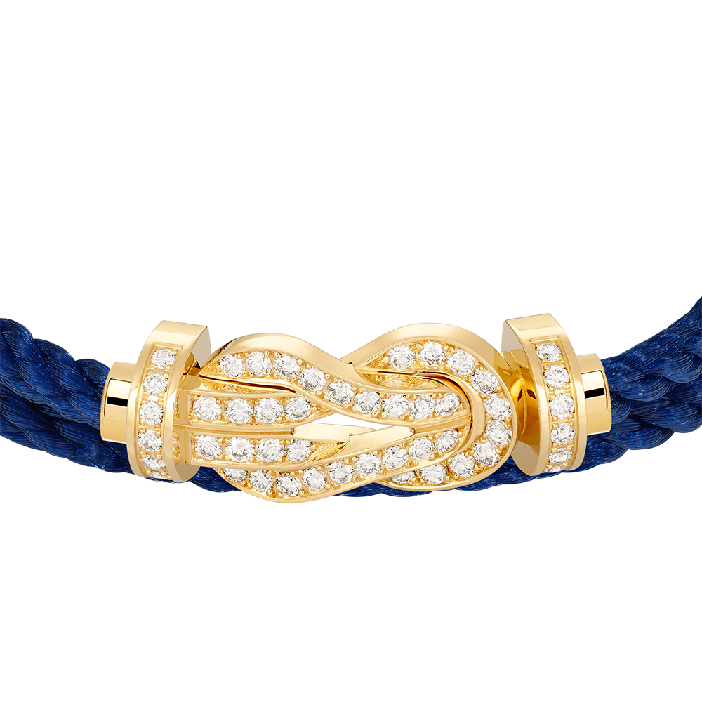 FRED CHANCE INFINIE BRACELET Stainless steel and gold plating YELLOW GOLD AND DIAMONDS LARGE MODEL