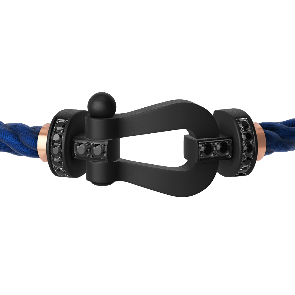 FRED FORCE 10 BRACELET BLACK TITANIUM AND BLACK DIAMONDS LARGE MODEL