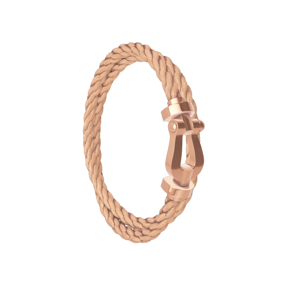 FRED FORCE 10 BRACELET Stainless steel and gold plating PINK GOLD LARGE MODEL