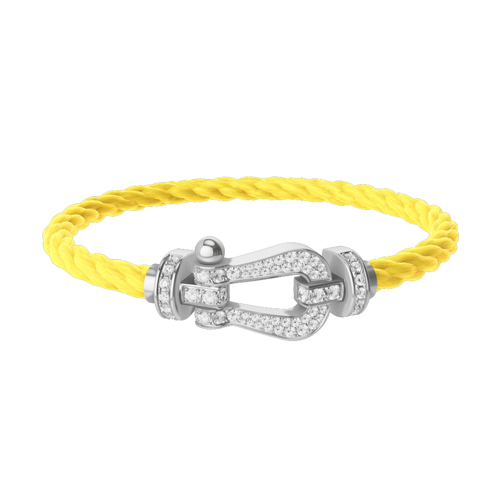 FRED Force 10 bracelet Stainless steel and gold plating white gold and diamonds large model