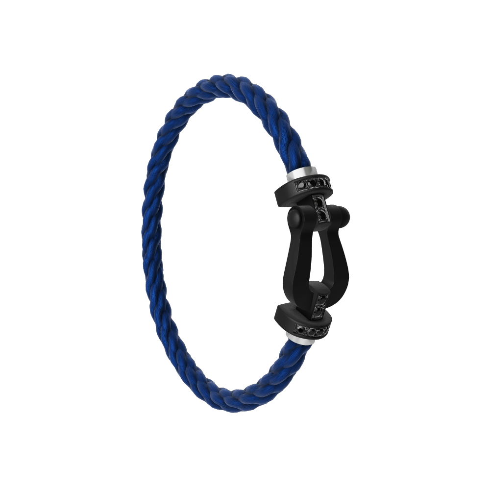 FRED FORCE 10 BRACELET BLACK TITANIUM AND BLACK DIAMONDS LARGE MODEL