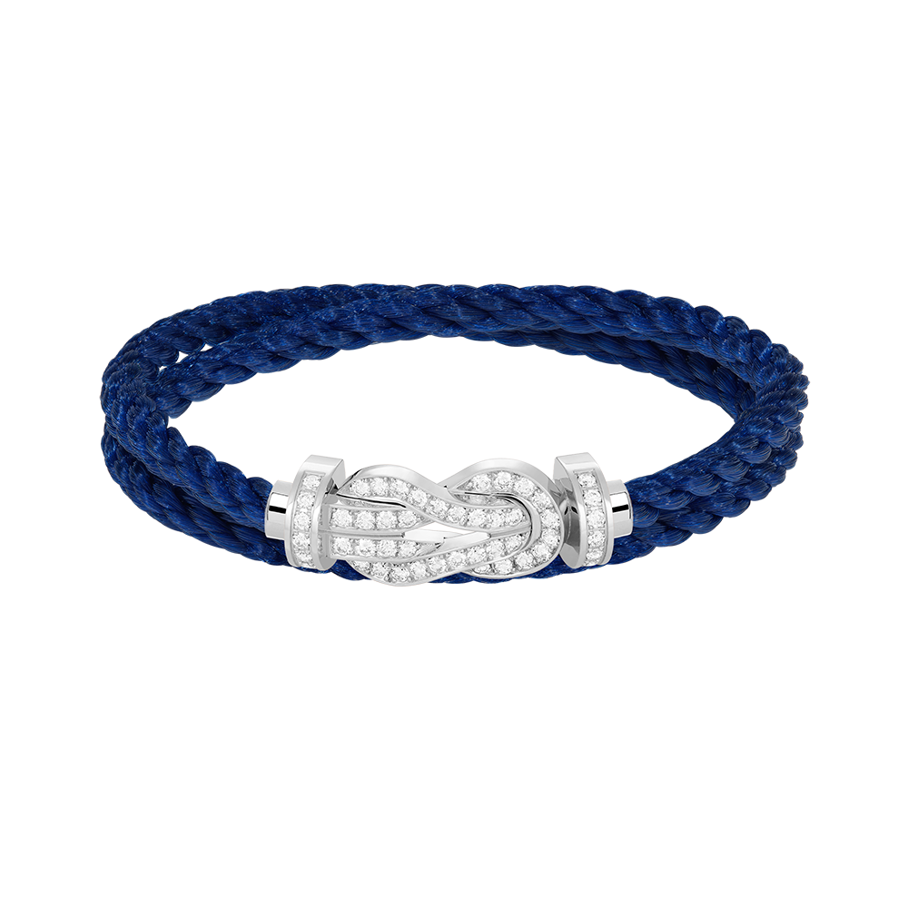 FRED CHANCE INFINIE BRACELET Stainless steel and gold plating WHITE GOLD AND DIAMONDS LARGE MODEL