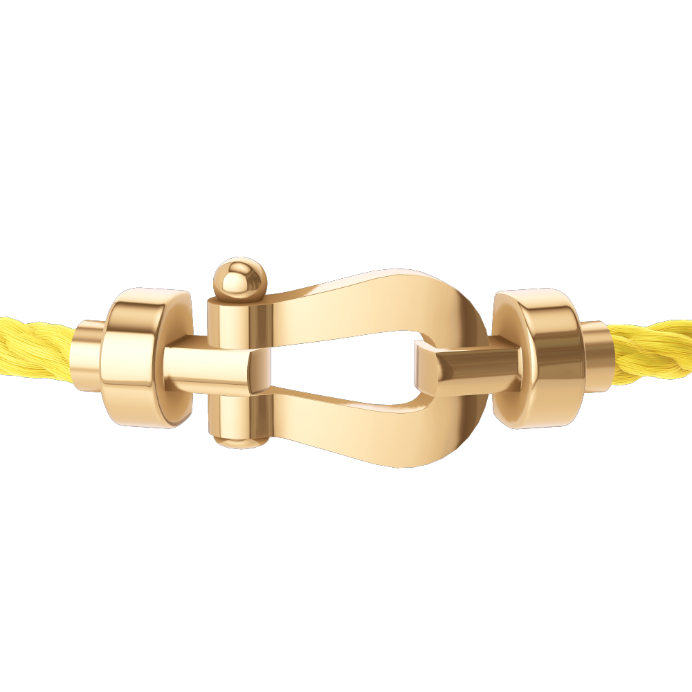 FRED FORCE 10 BRACELET Stainless steel and gold plating YELLOW GOLD MEDIUM MODEL