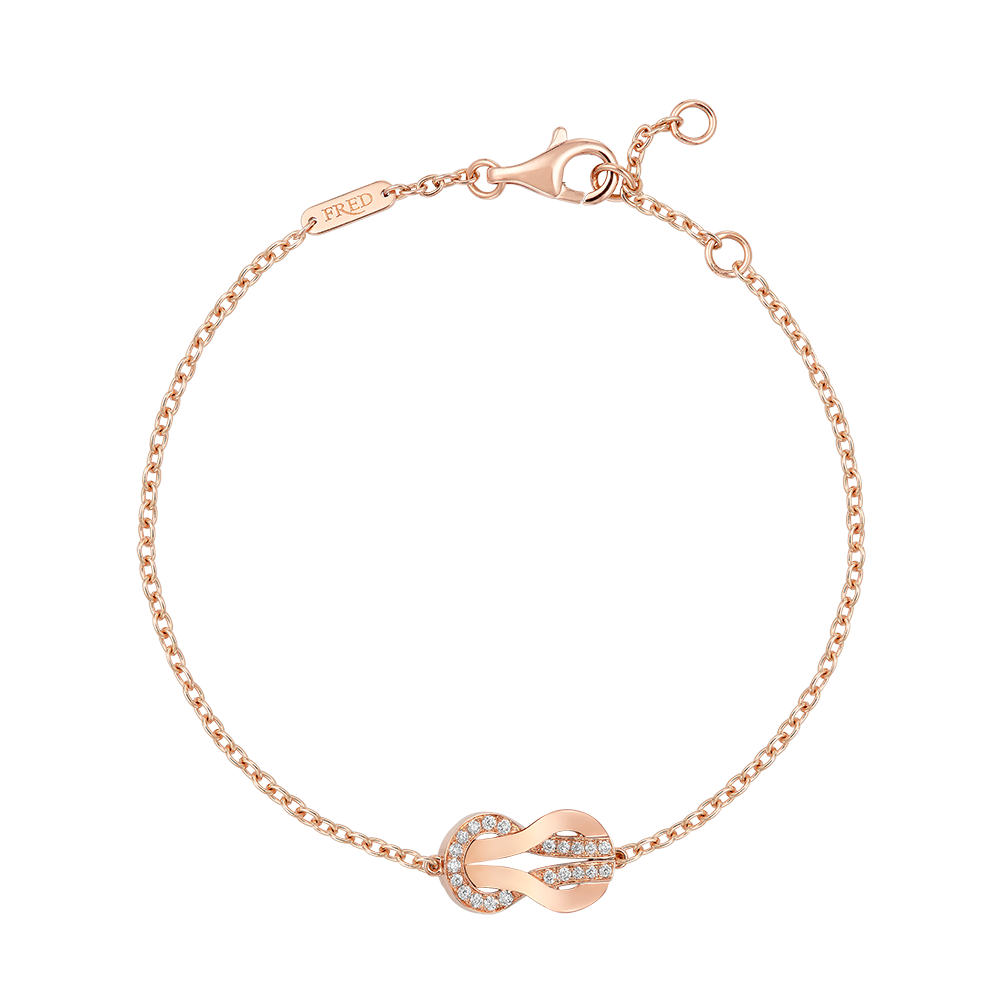 FRED CHANCE INFINIE BRACELET Stainless steel and gold plating PINK GOLD AND DIAMONDS MEDIUM MODEL