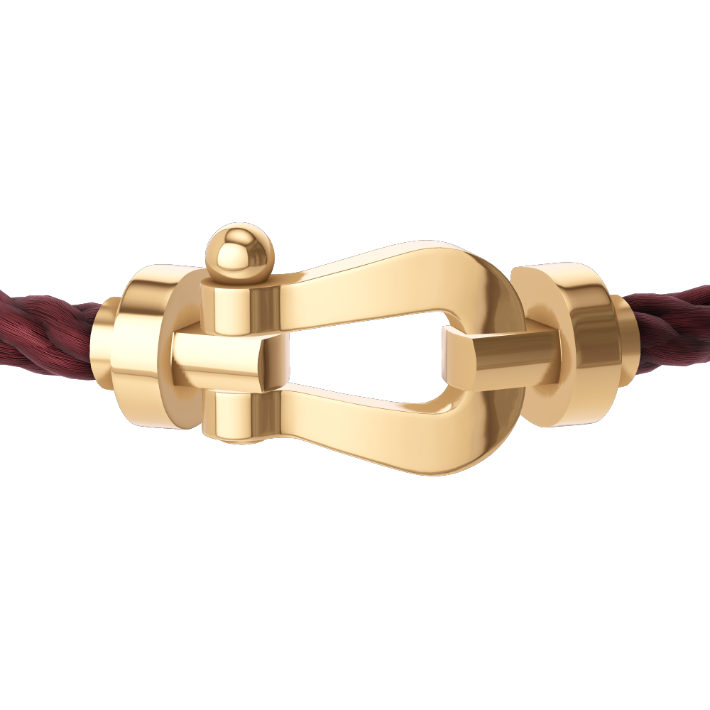 FRED FORCE 10 BRACELET Stainless steel and gold plating YELLOW GOLD LARGE MODEL