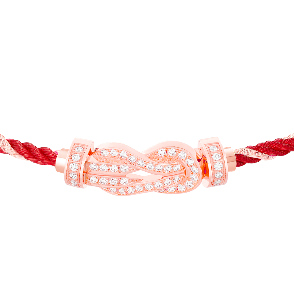 FRED CHANCE INFINIE BRACELET Stainless steel and gold plating PINK GOLD AND DIAMONDS MEDIUM MODEL