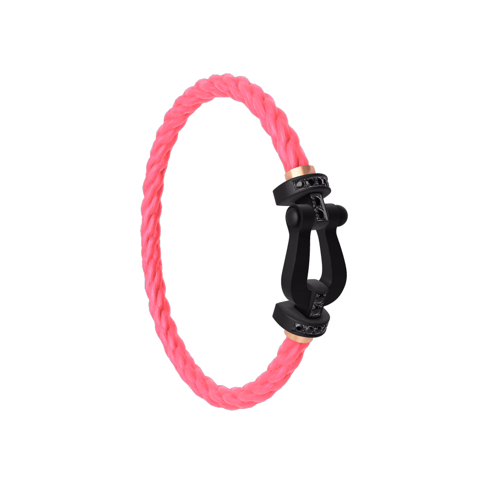 FRED FORCE 10 BRACELET BLACK TITANIUM AND BLACK DIAMONDS LARGE MODEL