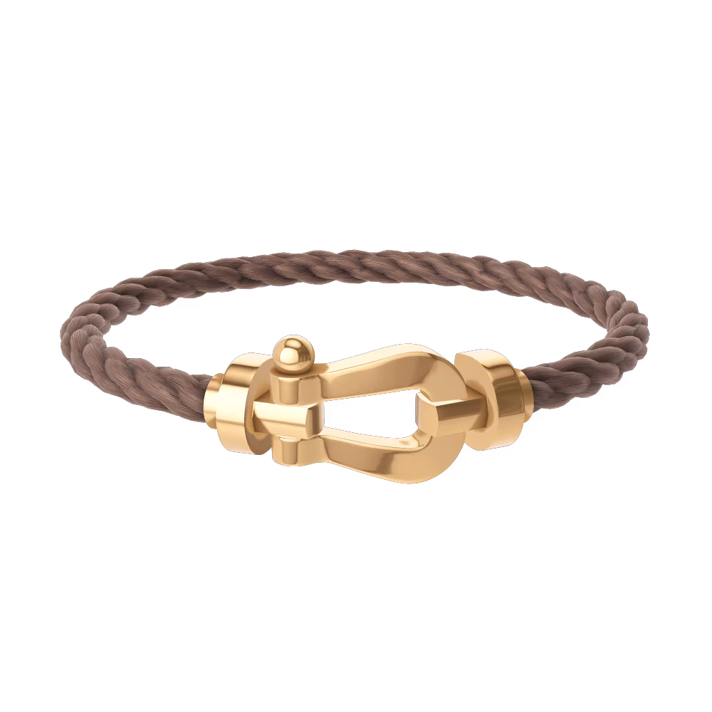 FRED FORCE 10 BRACELET Stainless steel and gold plating YELLOW GOLD LARGE MODEL