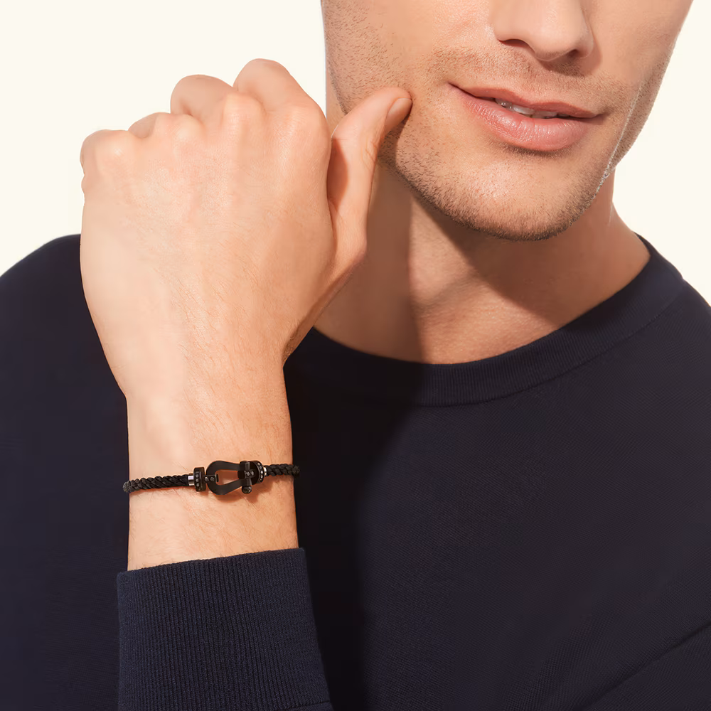 FRED FORCE 10 BRACELET BLACK TITANIUM AND BLACK DIAMONDS LARGE MODEL