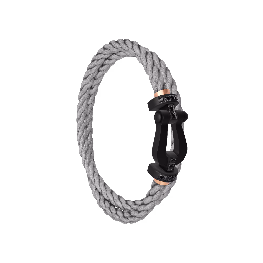 FRED FORCE 10 BRACELET BLACK TITANIUM AND BLACK DIAMONDS LARGE MODEL