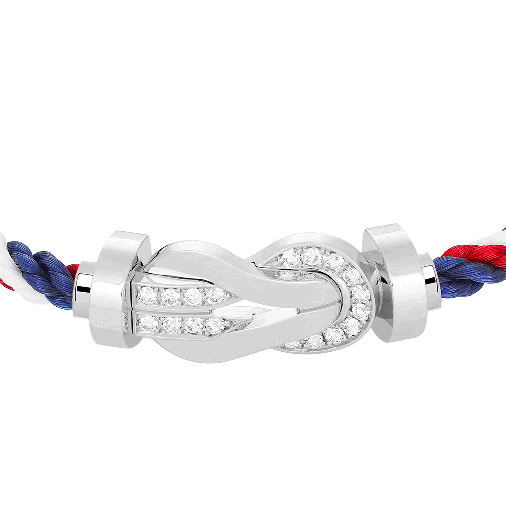 FRED CHANCE INFINIE BRACELET Stainless steel and gold plating WHITE GOLD AND DIAMONDS LARGE MODEL