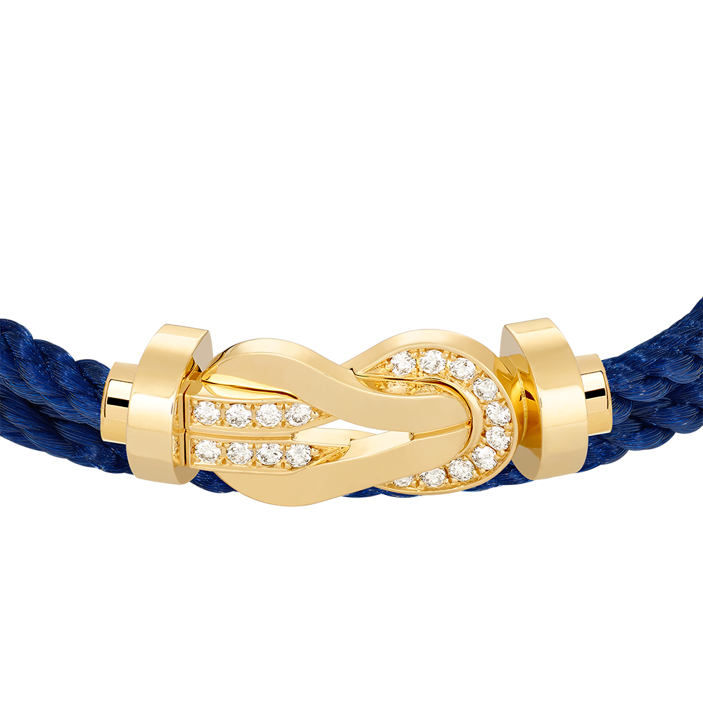 FRED CHANCE INFINIE BRACELET Stainless steel and gold plating YELLOW GOLD AND DIAMONDS LARGE MODEL