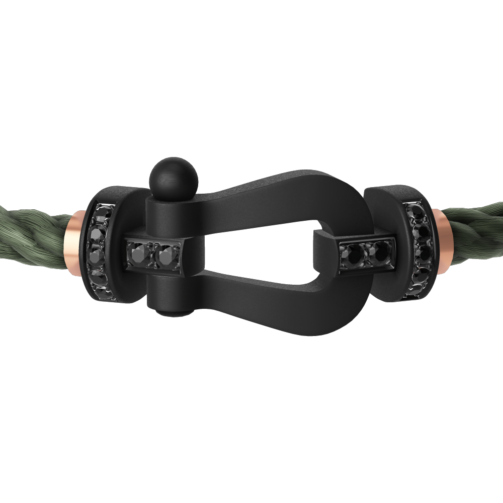 FRED FORCE 10 BRACELET BLACK TITANIUM AND BLACK DIAMONDS LARGE MODEL