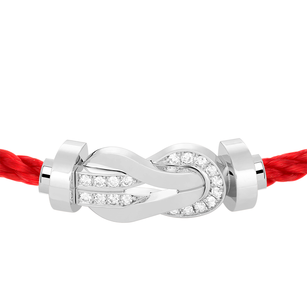 FRED CHANCE INFINIE BRACELET Stainless steel and gold plating WHITE GOLD AND DIAMONDS LARGE MODEL