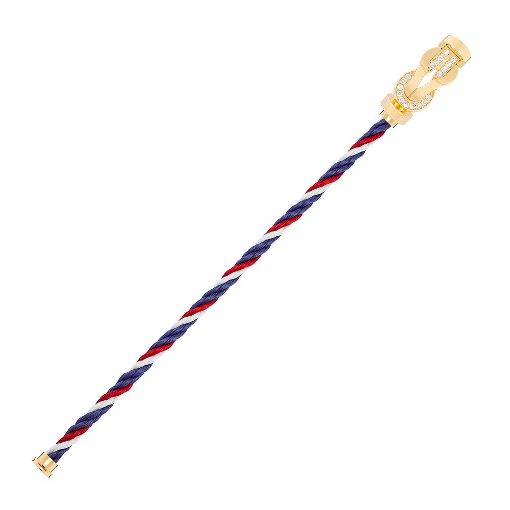 FRED CHANCE INFINIE BRACELET Stainless steel and gold plating YELLOW GOLD AND DIAMONDS LARGE MODEL