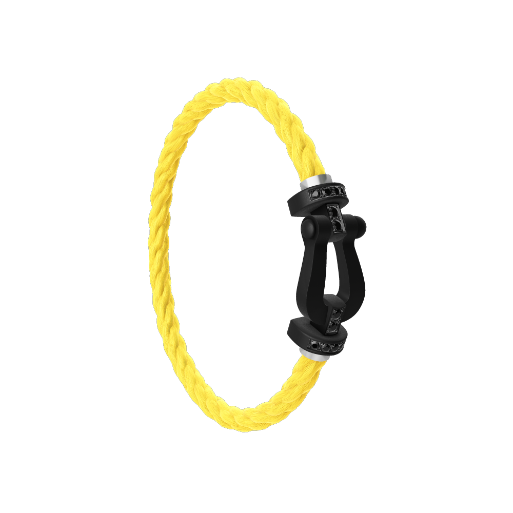 FRED FORCE 10 BRACELET BLACK TITANIUM AND BLACK DIAMONDS LARGE MODEL