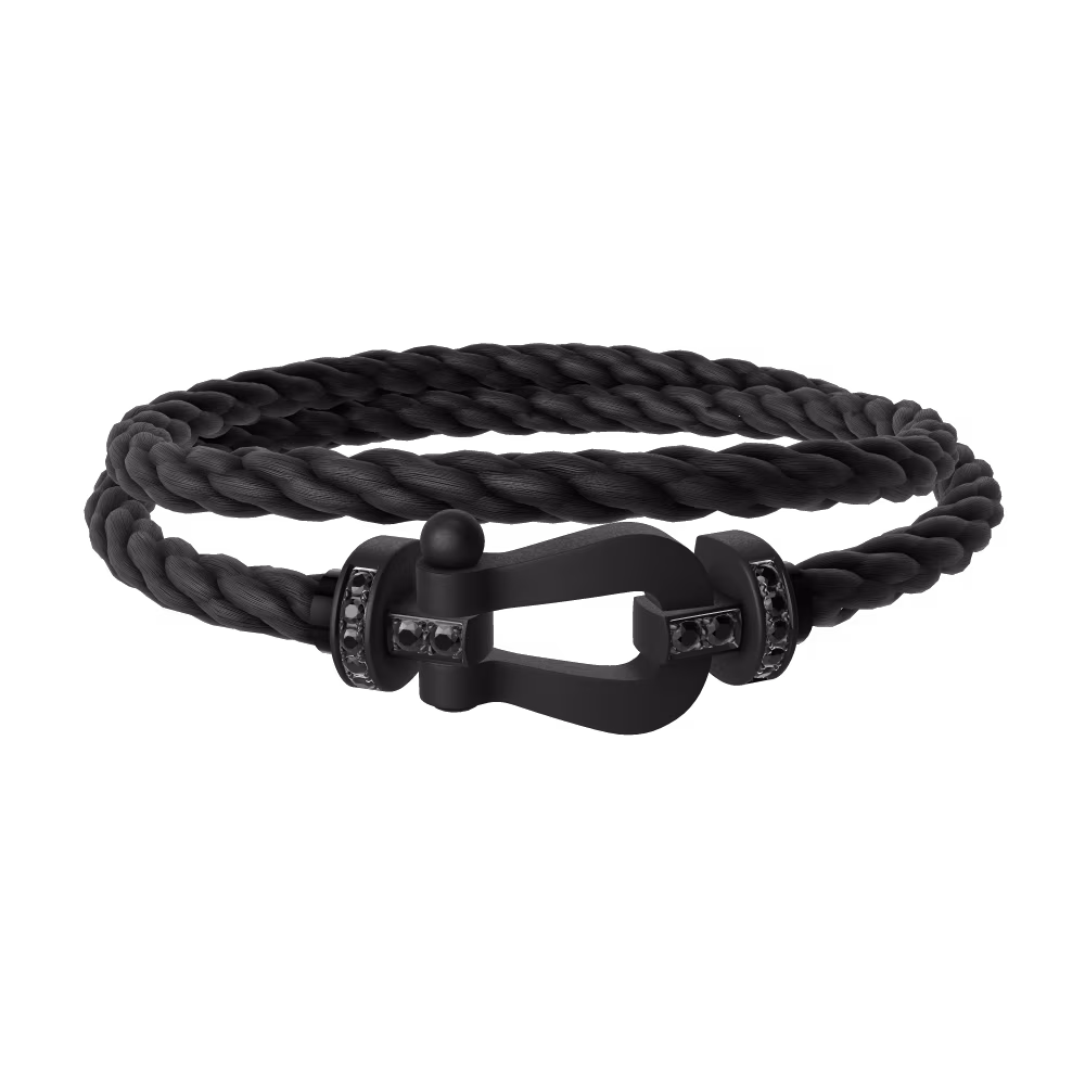 FRED FORCE 10 BRACELET BLACK TITANIUM AND BLACK DIAMONDS LARGE MODEL