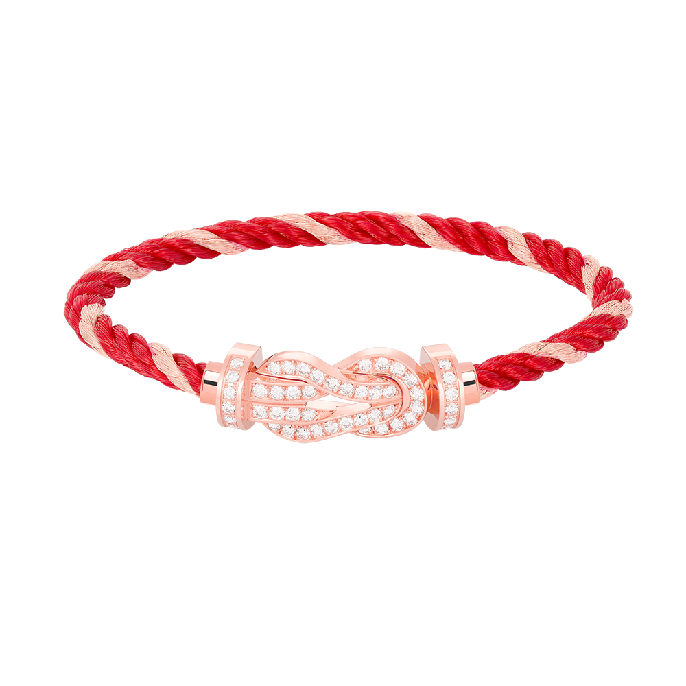 FRED CHANCE INFINIE BRACELET Stainless steel and gold plating PINK GOLD AND DIAMONDS LARGE MODEL