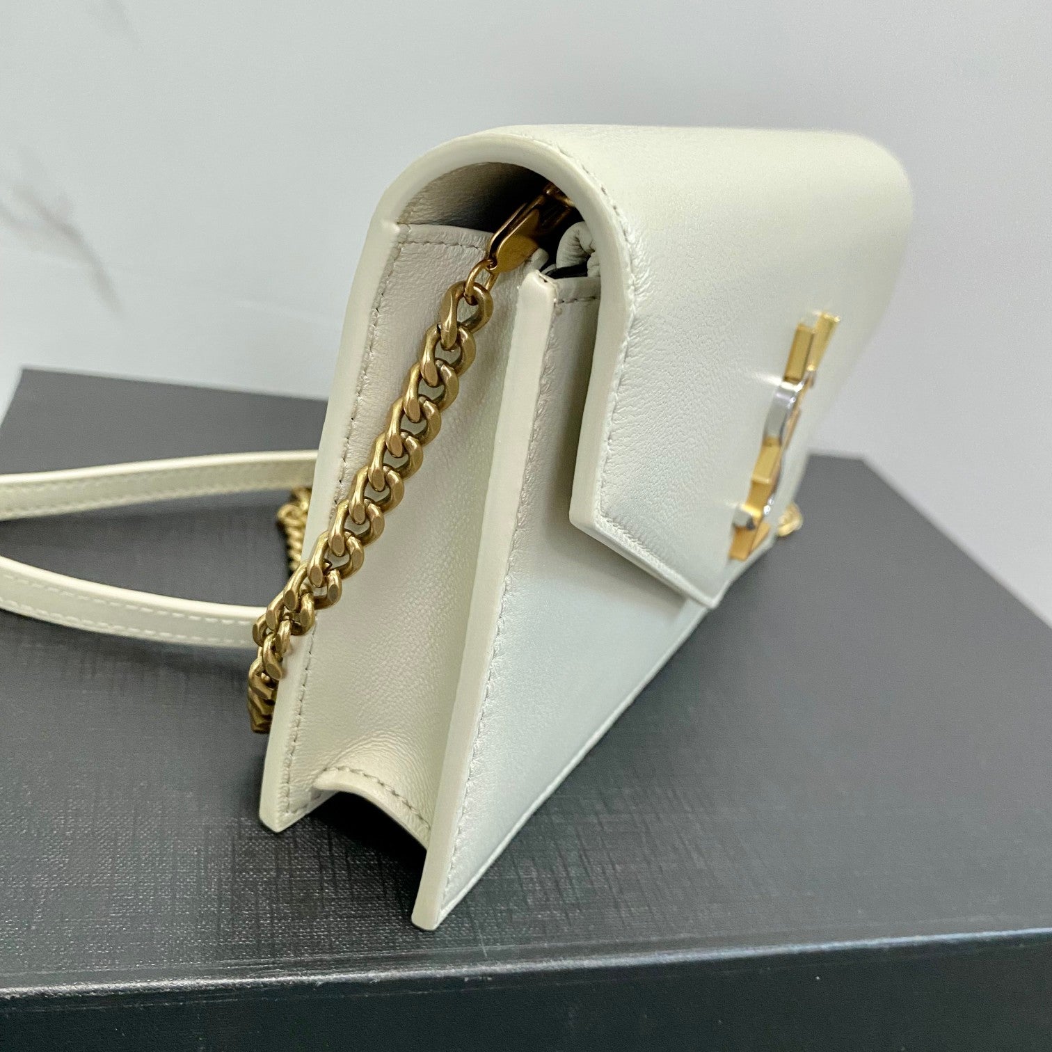 YSL Cassandre Envelope Chain Wallet In Smooth Leather