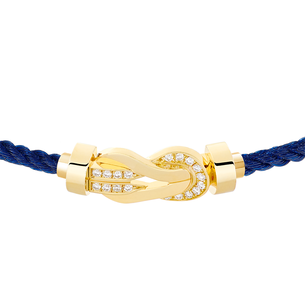 FRED CHANCE INFINIE BRACELET Stainless steel and gold plating YELLOW GOLD AND DIAMONDS MEDIUM MODEL