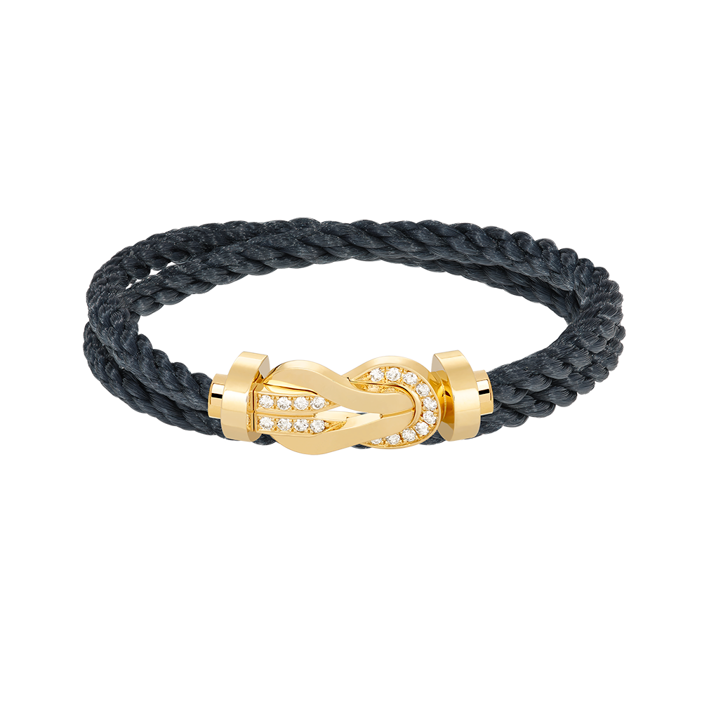 FRED CHANCE INFINIE BRACELET Stainless steel and gold plating WHITE GOLD AND DIAMONDS LARGE MODEL