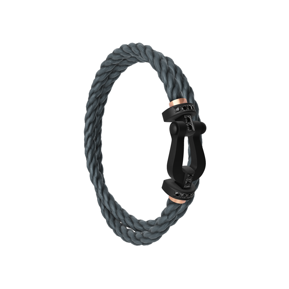 FRED FORCE 10 BRACELET BLACK TITANIUM AND BLACK DIAMONDS LARGE MODEL