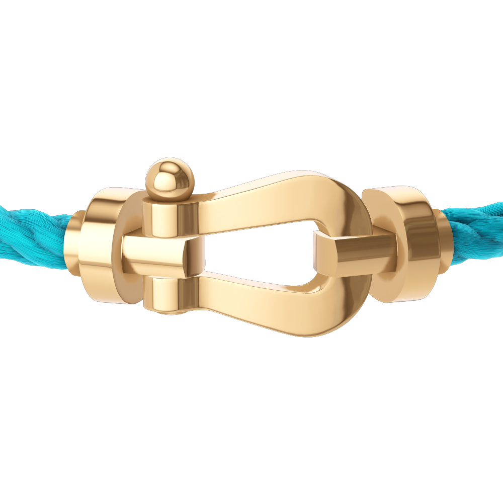 FRED FORCE 10 BRACELET Stainless steel and gold plating YELLOW GOLD LARGE MODEL