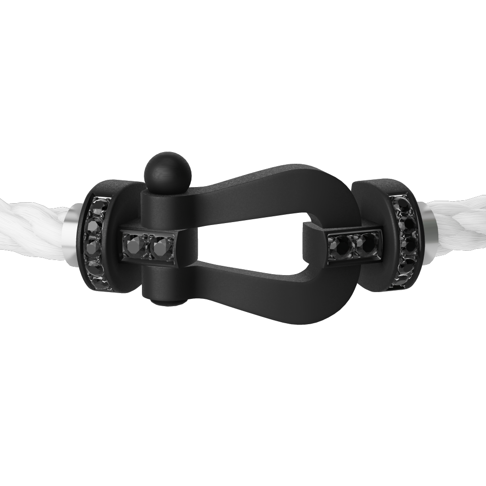 FRED FORCE 10 BRACELET BLACK TITANIUM AND BLACK DIAMONDS LARGE MODEL