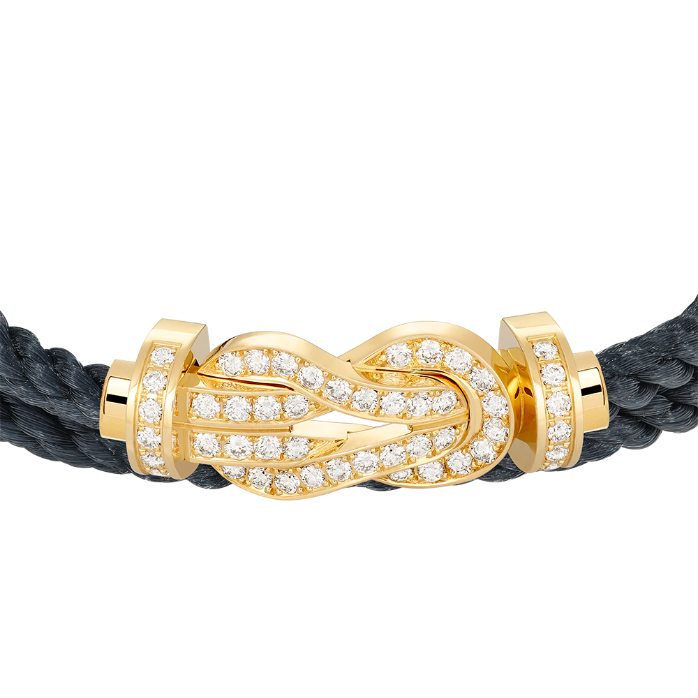 FRED CHANCE INFINIE BRACELET Stainless steel and gold plating YELLOW GOLD AND DIAMONDS LARGE MODEL