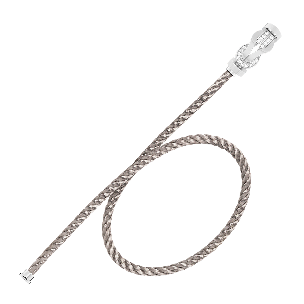 FRED CHANCE INFINIE BRACELET Stainless steel and gold plating WHITE GOLD AND DIAMONDS LARGE MODEL