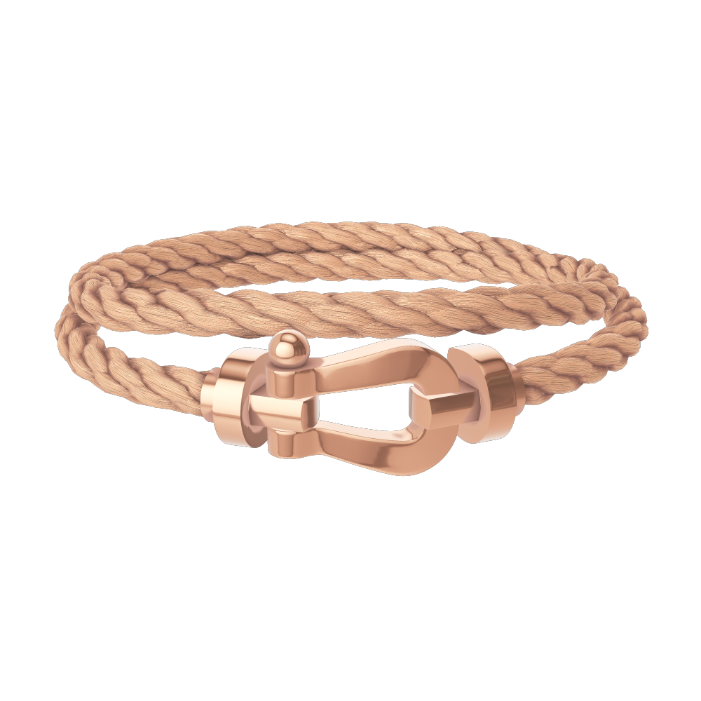 FRED FORCE 10 BRACELET Stainless steel and gold plating PINK GOLD LARGE MODEL