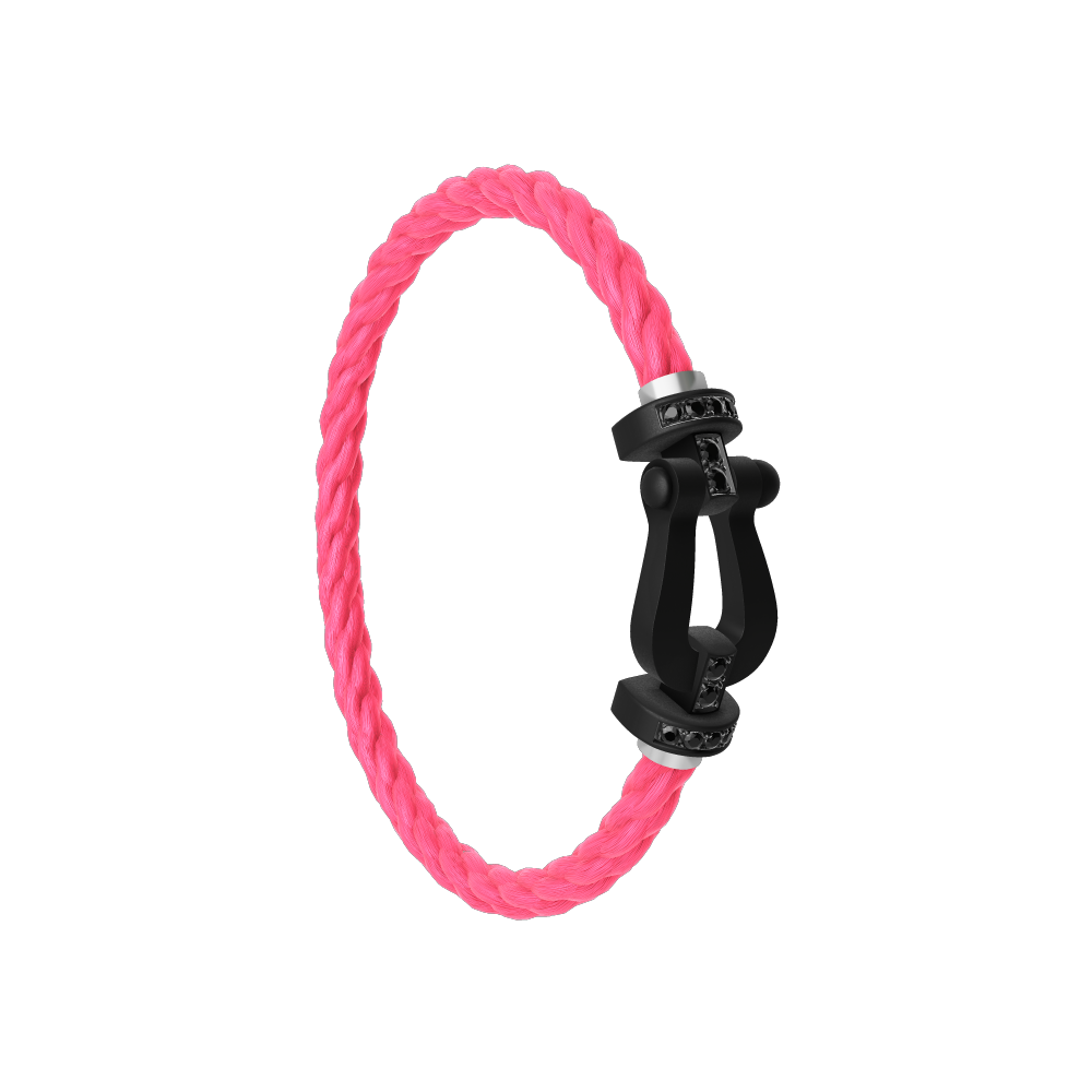 FRED FORCE 10 BRACELET BLACK TITANIUM AND BLACK DIAMONDS LARGE MODEL