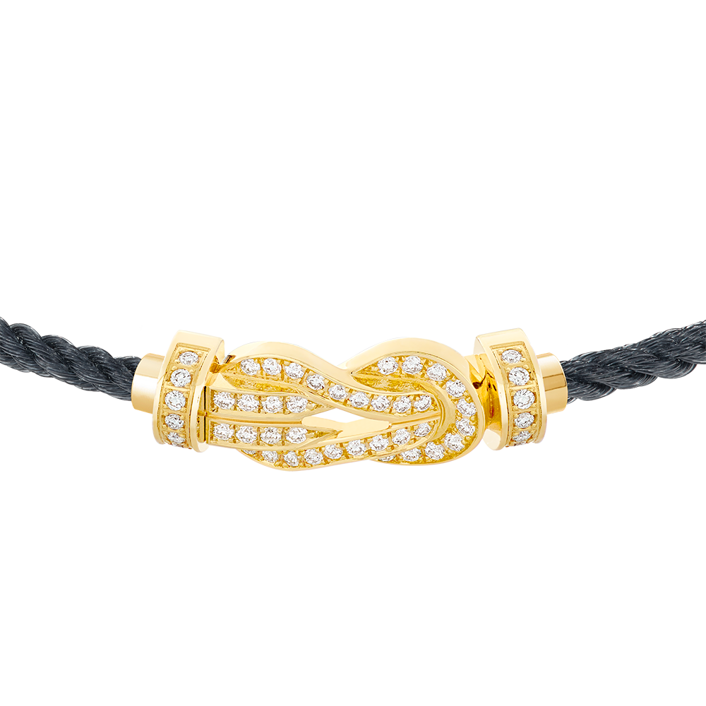 FRED CHANCE INFINIE BRACELET Stainless steel and gold plating YELLOW GOLD AND DIAMONDS MEDIUM MODEL