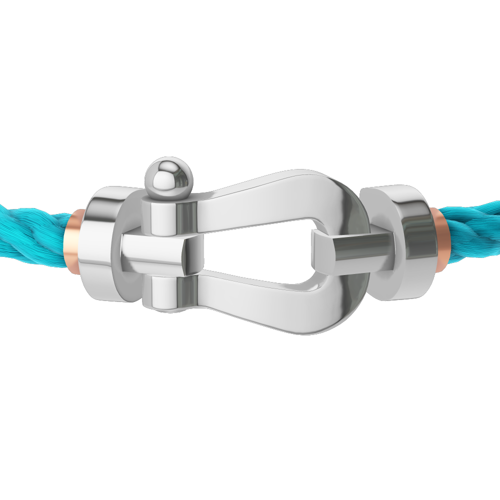 FRED FORCE 10 BRACELET Stainless steel and gold plating WHITE GOLD LARGE MODEL