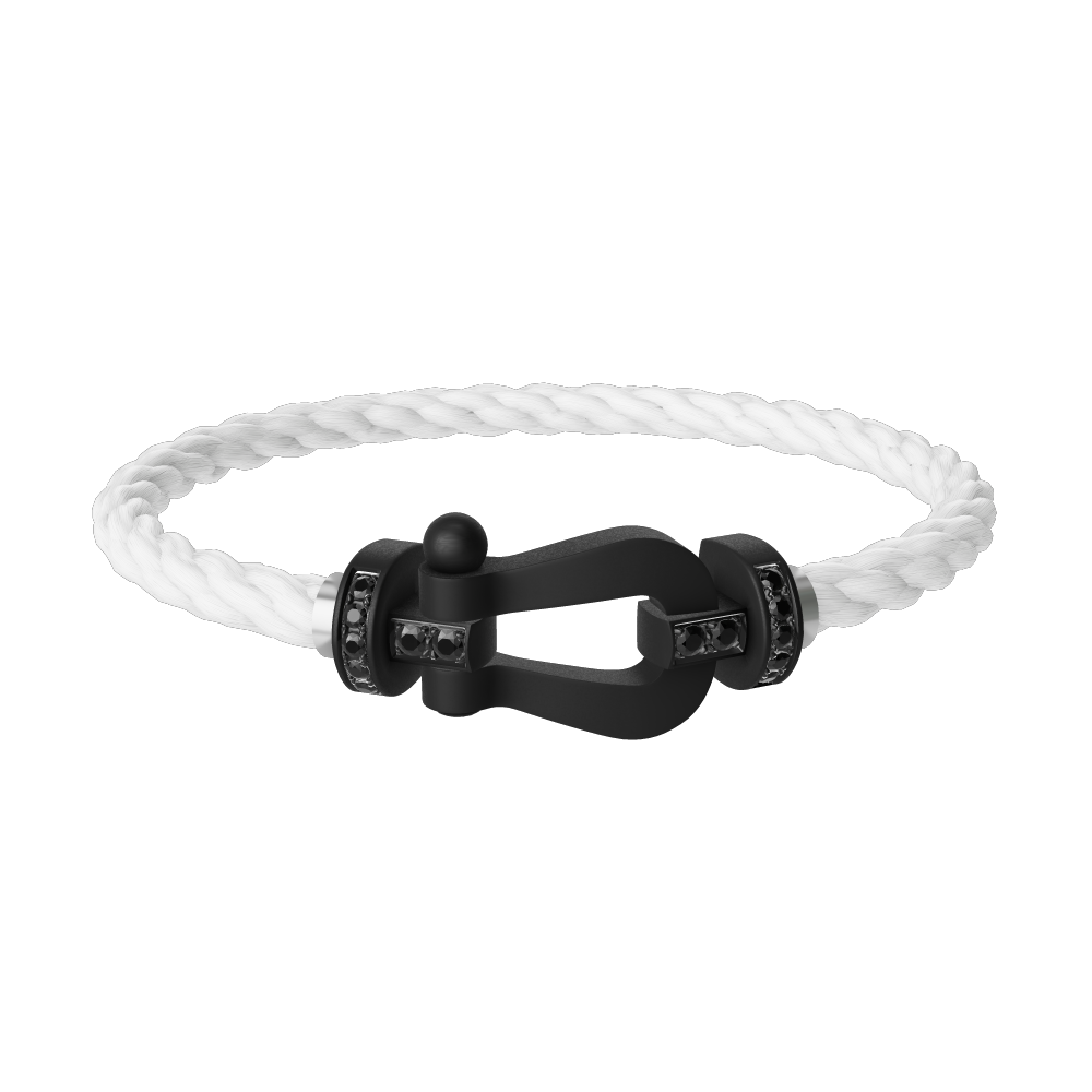 FRED FORCE 10 BRACELET BLACK TITANIUM AND BLACK DIAMONDS LARGE MODEL