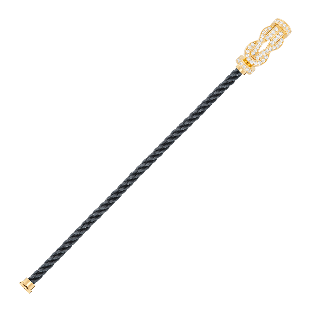 FRED CHANCE INFINIE BRACELET Stainless steel and gold plating YELLOW GOLD AND DIAMONDS LARGE MODEL