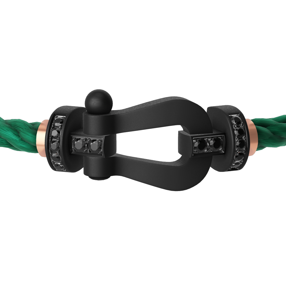 FRED FORCE 10 BRACELET BLACK TITANIUM AND BLACK DIAMONDS LARGE MODEL